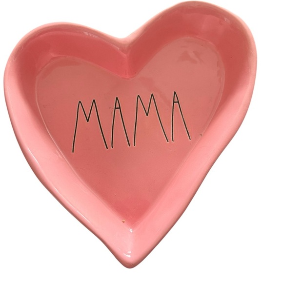 Rae Dunn Artisan Collection “Mama” Heart Ceramic Pink Dish - Picture 1 of 7